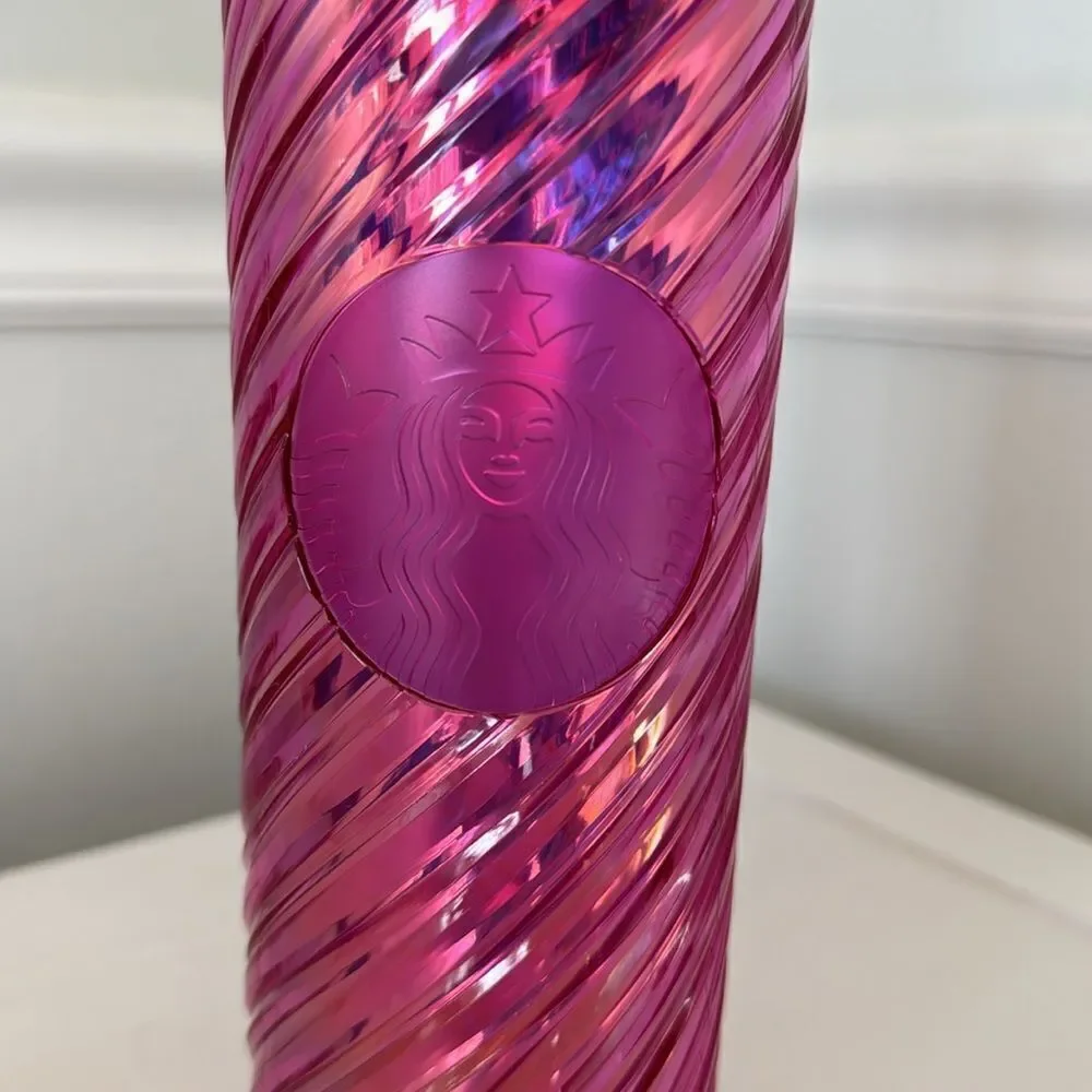 Starbucks Limited Edition Christmas Holiday 2022 Pink Iridescent Tumbler‎ 16oz